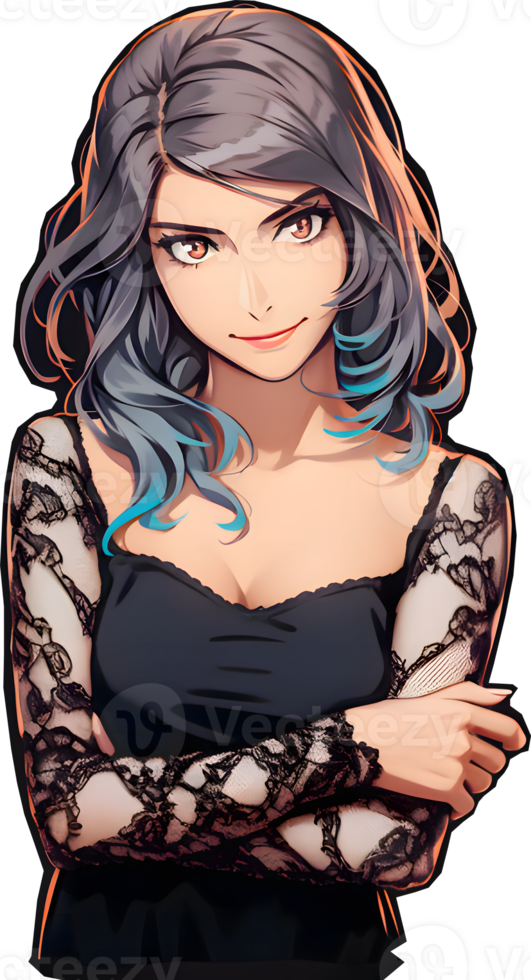 ai generiert - - Anime Mädchen - - transparent Hintergrund png