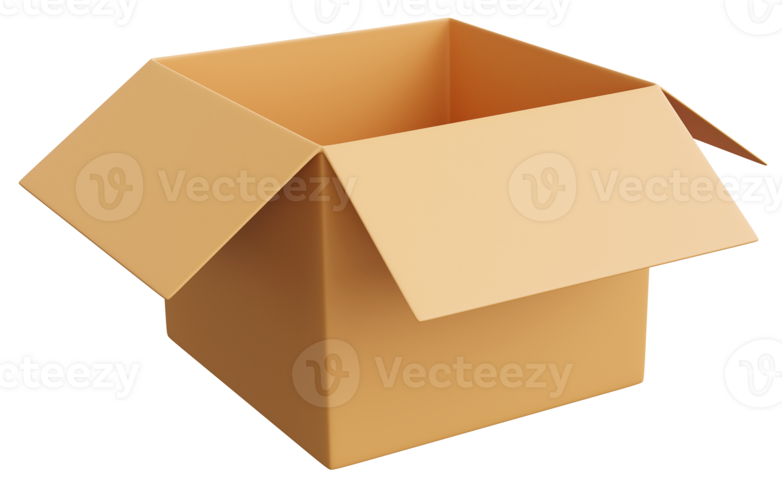 Carton box 3D rendering object icon illustration png