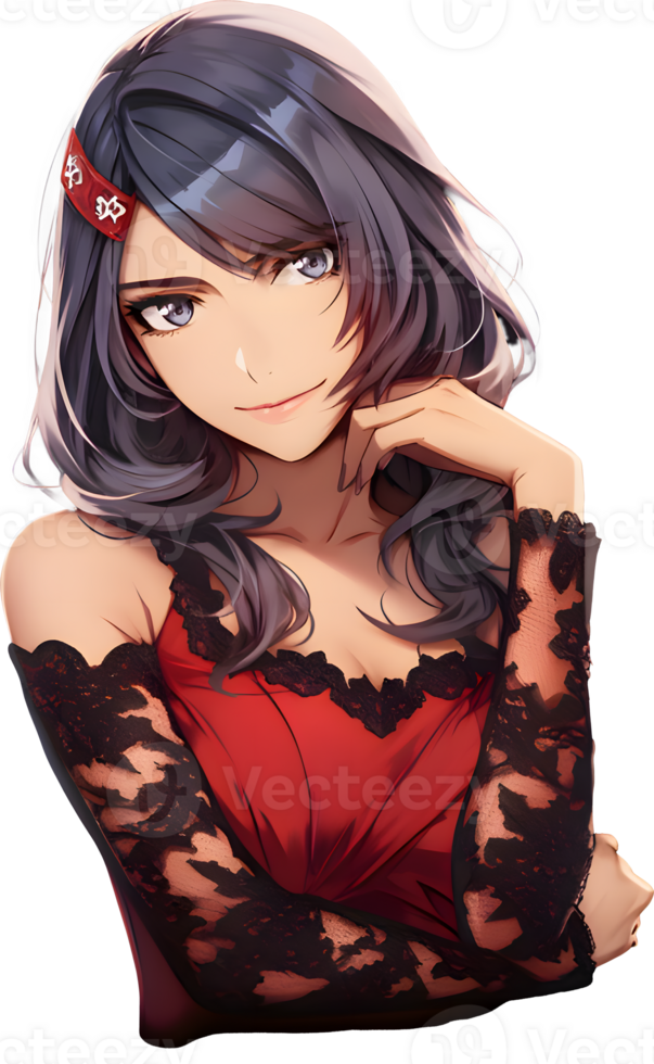 ai generiert - - Anime Mädchen - - transparent Hintergrund png