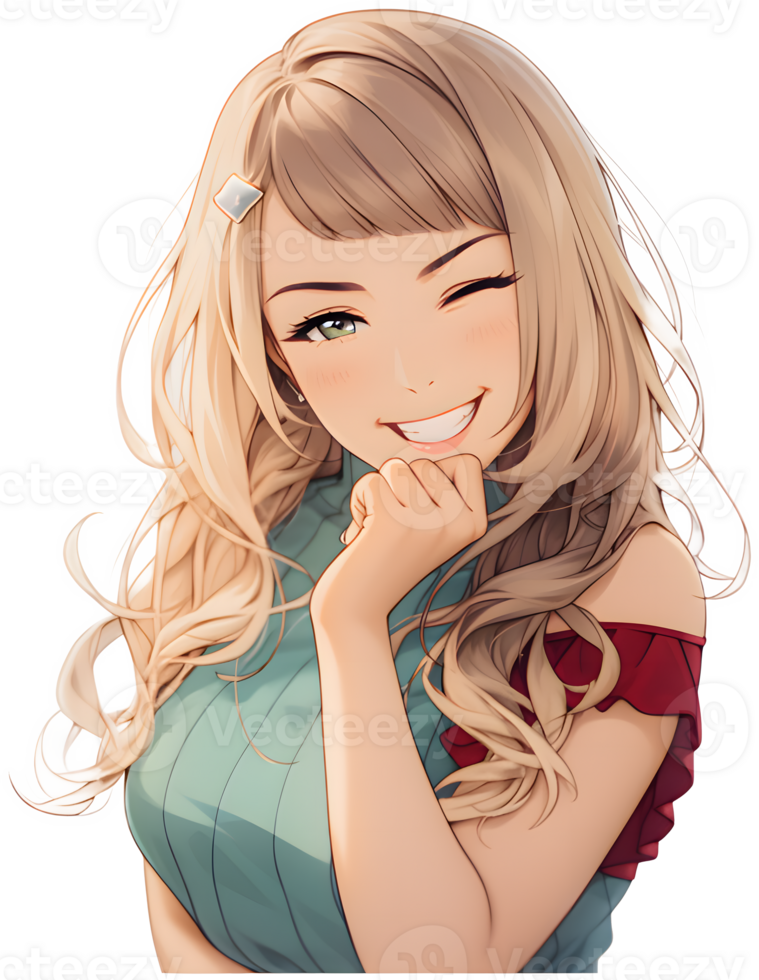 ai generiert - - Anime Mädchen - - transparent Hintergrund png