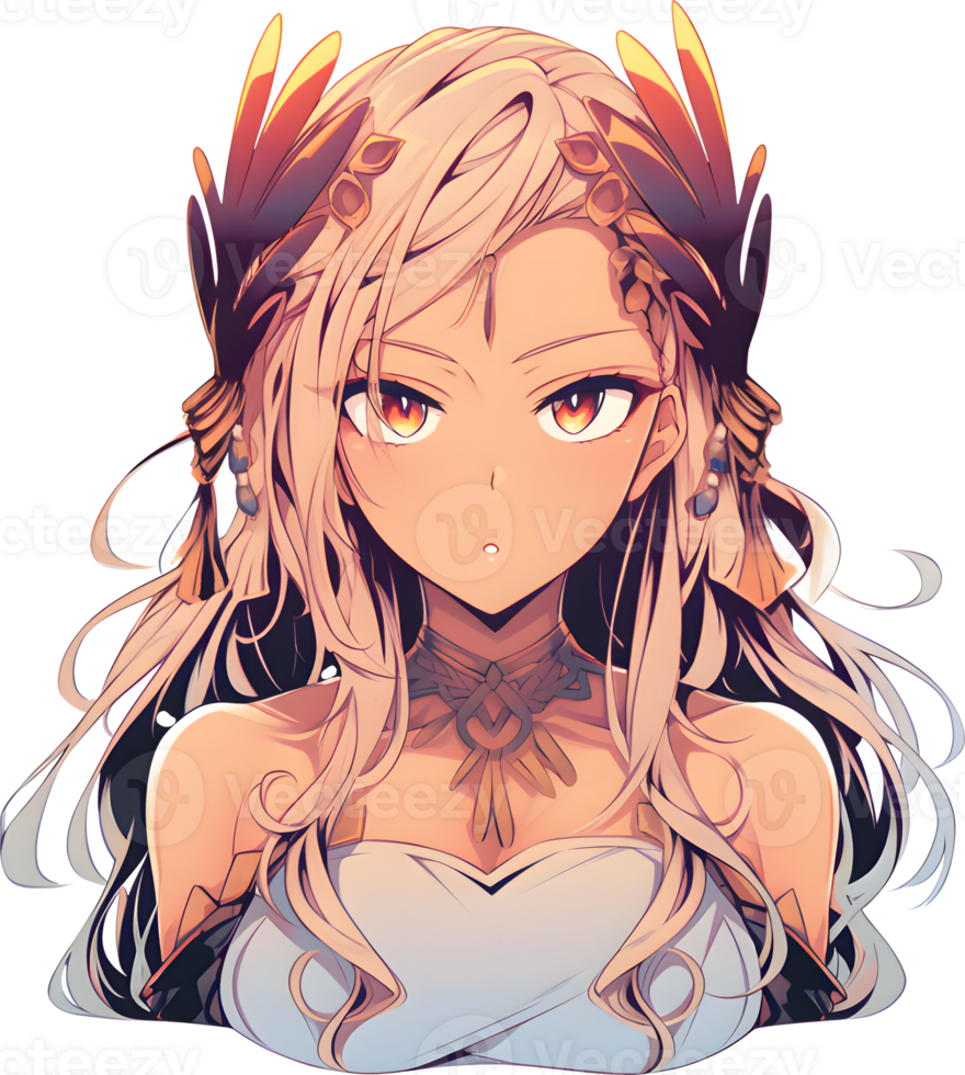 ai generiert - - Anime Mädchen - - transparent Hintergrund png