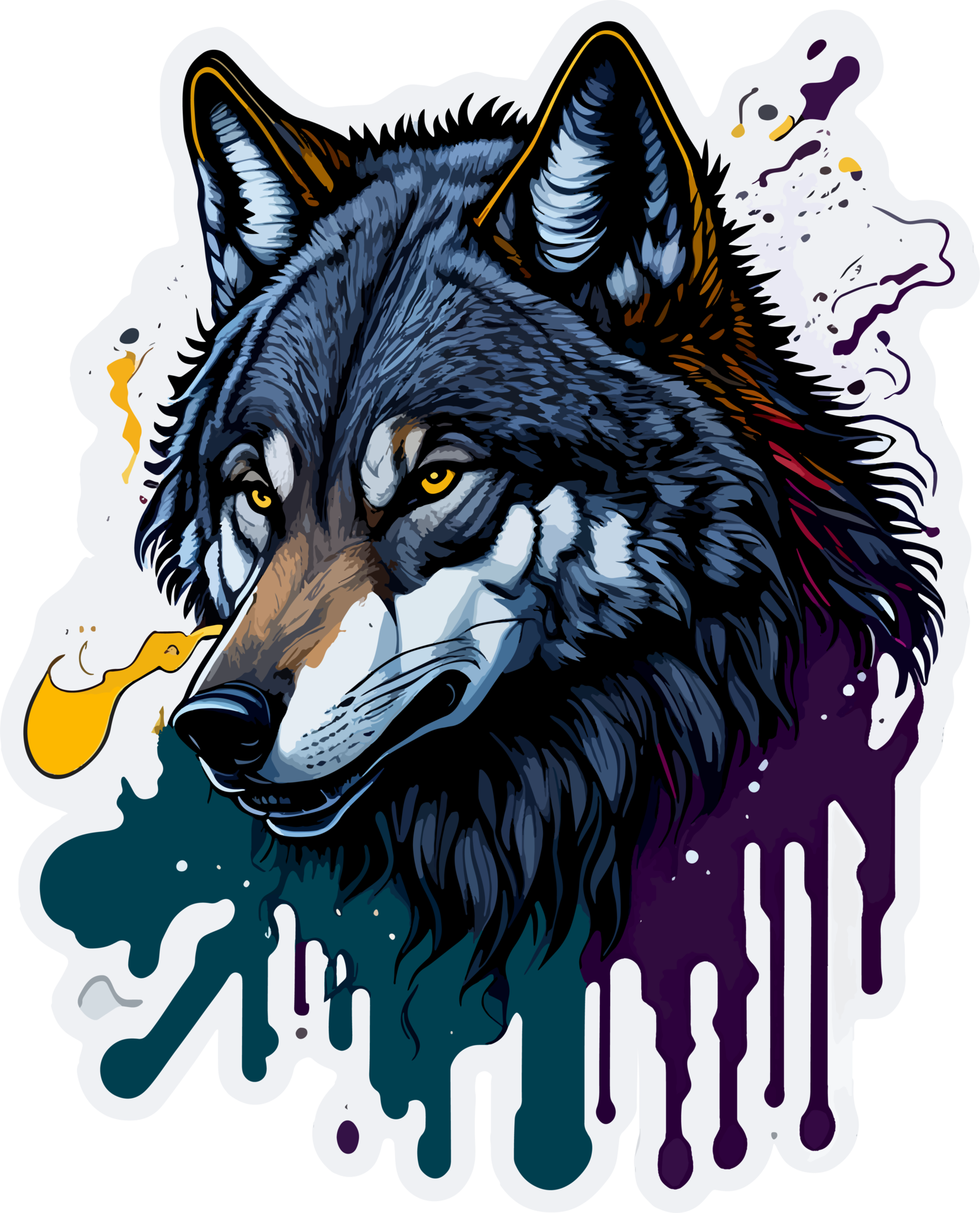 Wolf Head Logo Stciker with 24684307 PNG
