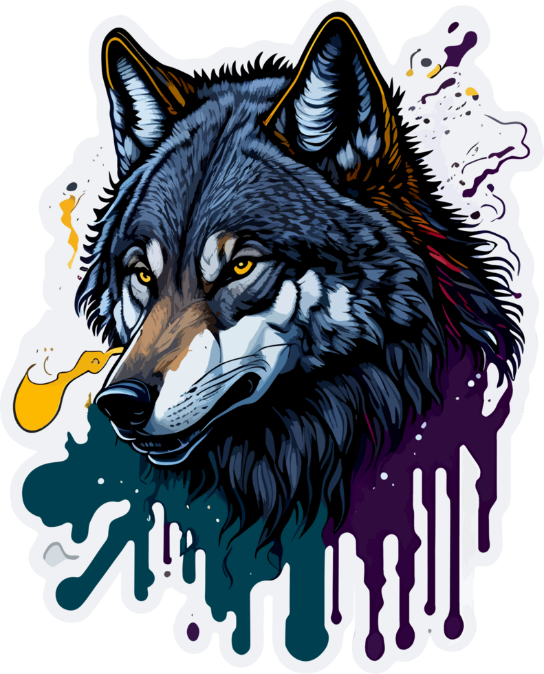 Wolf Head Logo Stciker with png