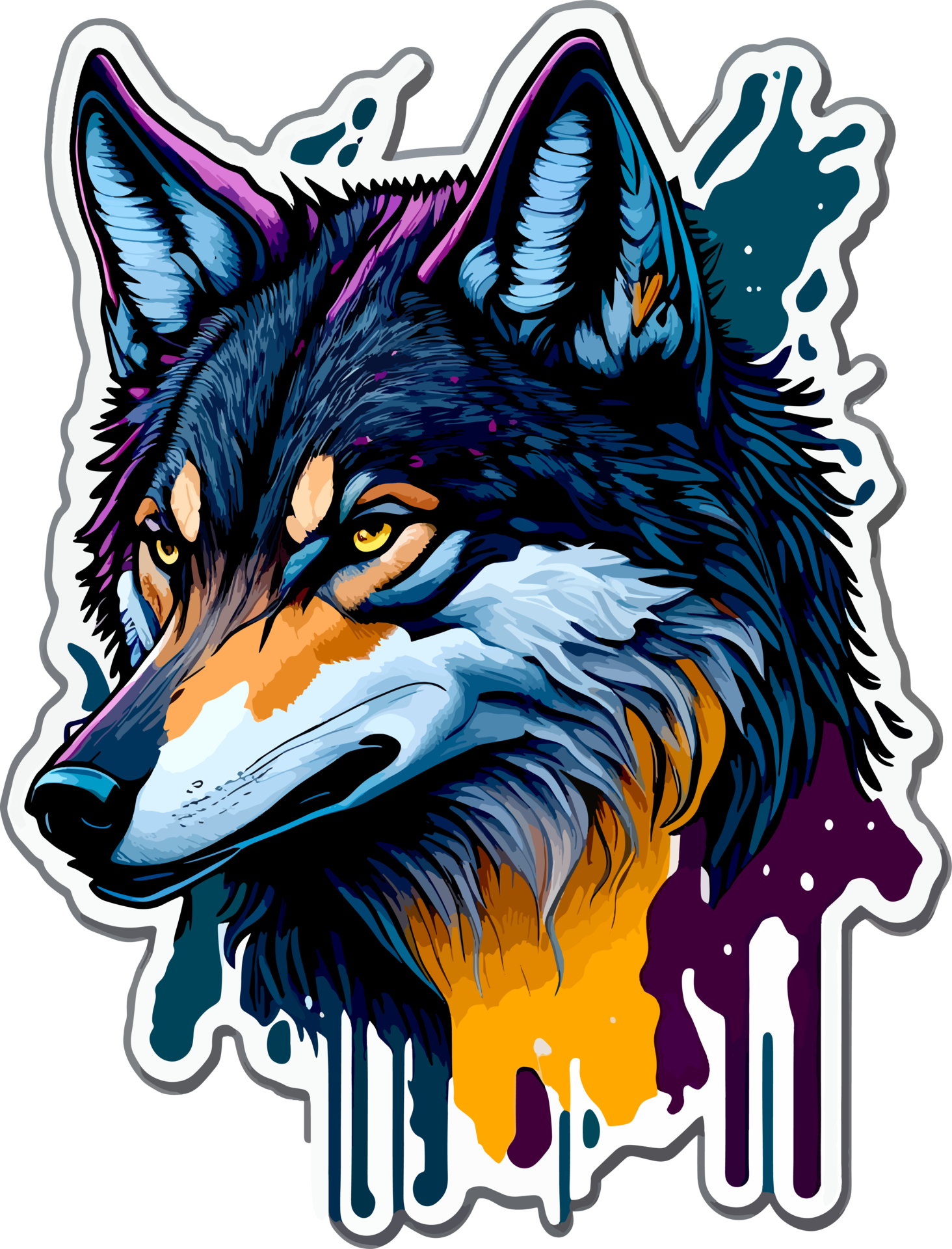 Head of Wolf Sticker with 24684313 PNG