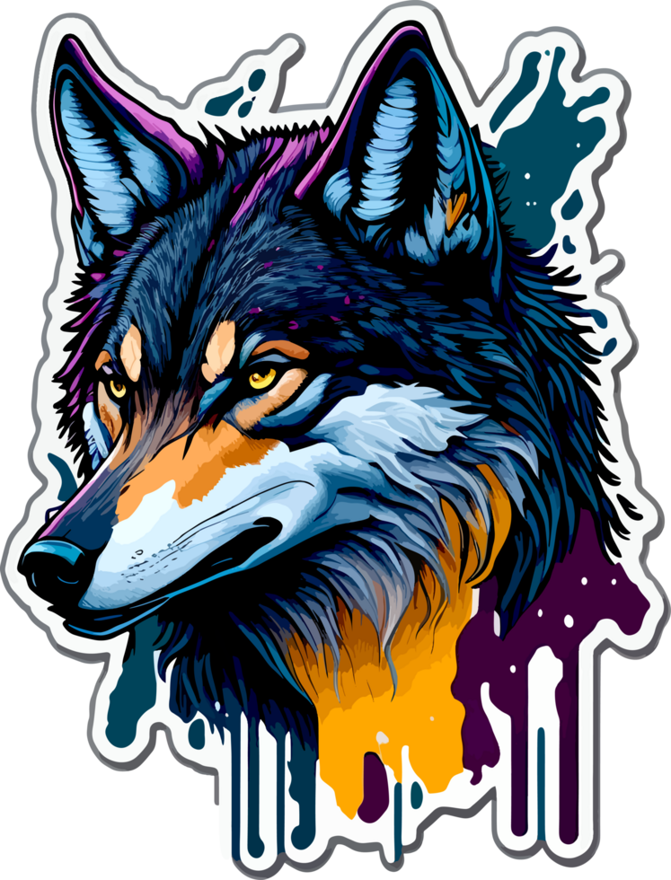 Head of Wolf Sticker with png