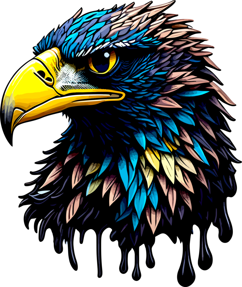 Cartoon Illustration of Eagle Head Sticker with png