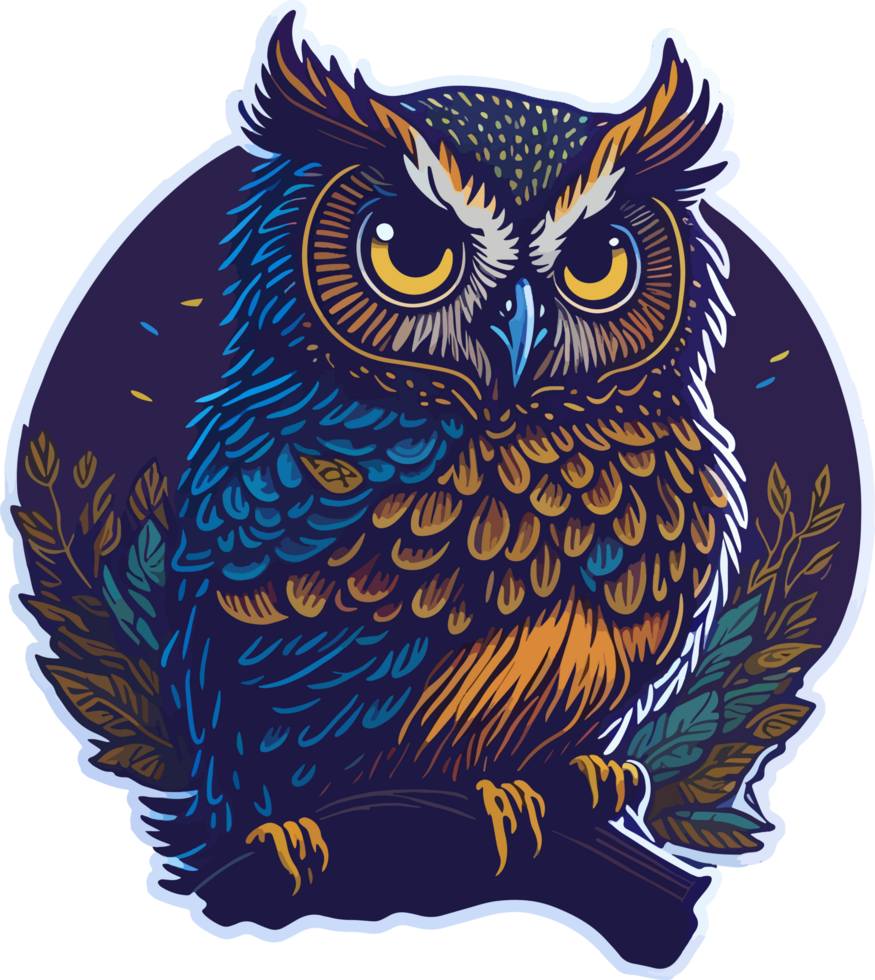Owl Art Mascot Logo with png