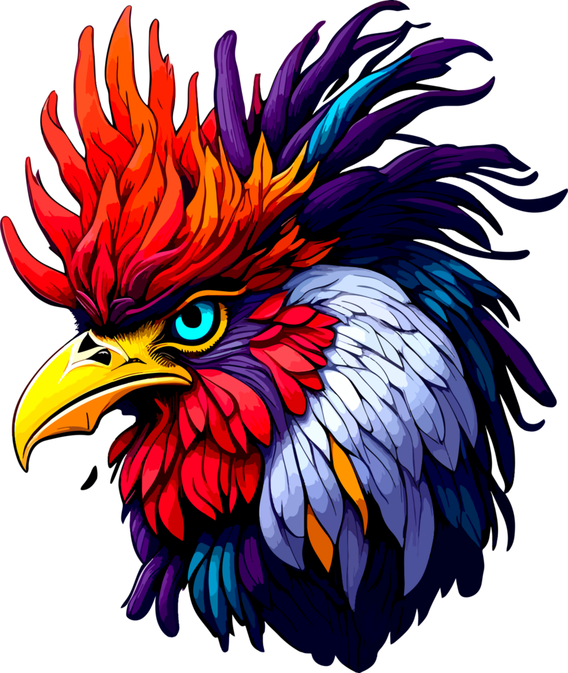 Wild Rooster Mascot with png