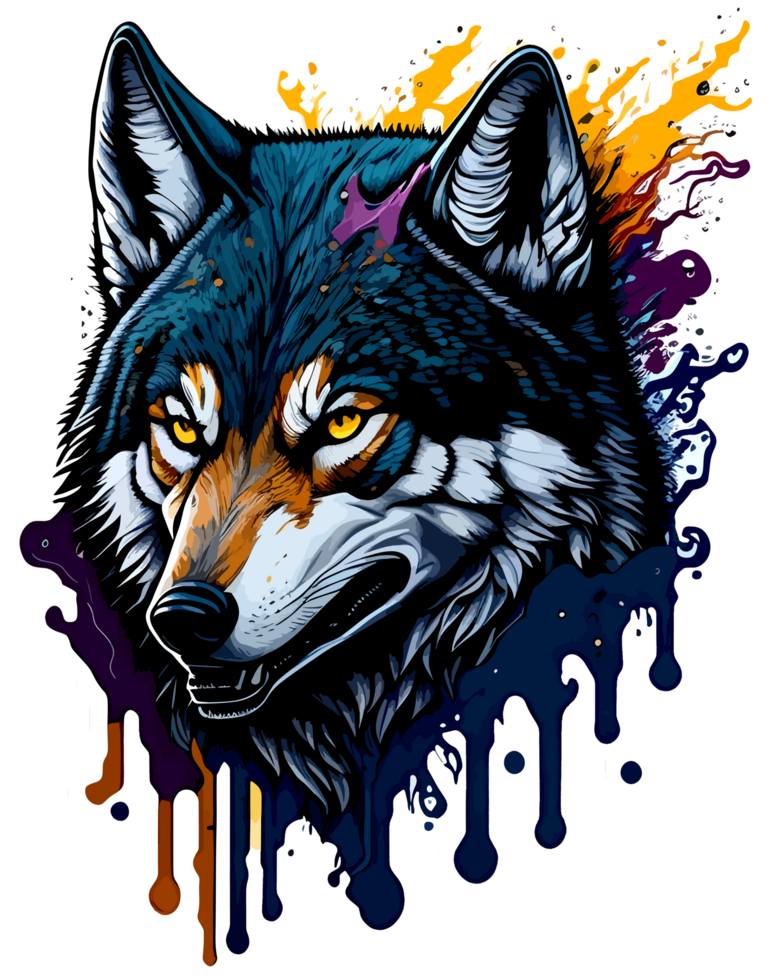 Wild Wolf Head Logo Mascot with png