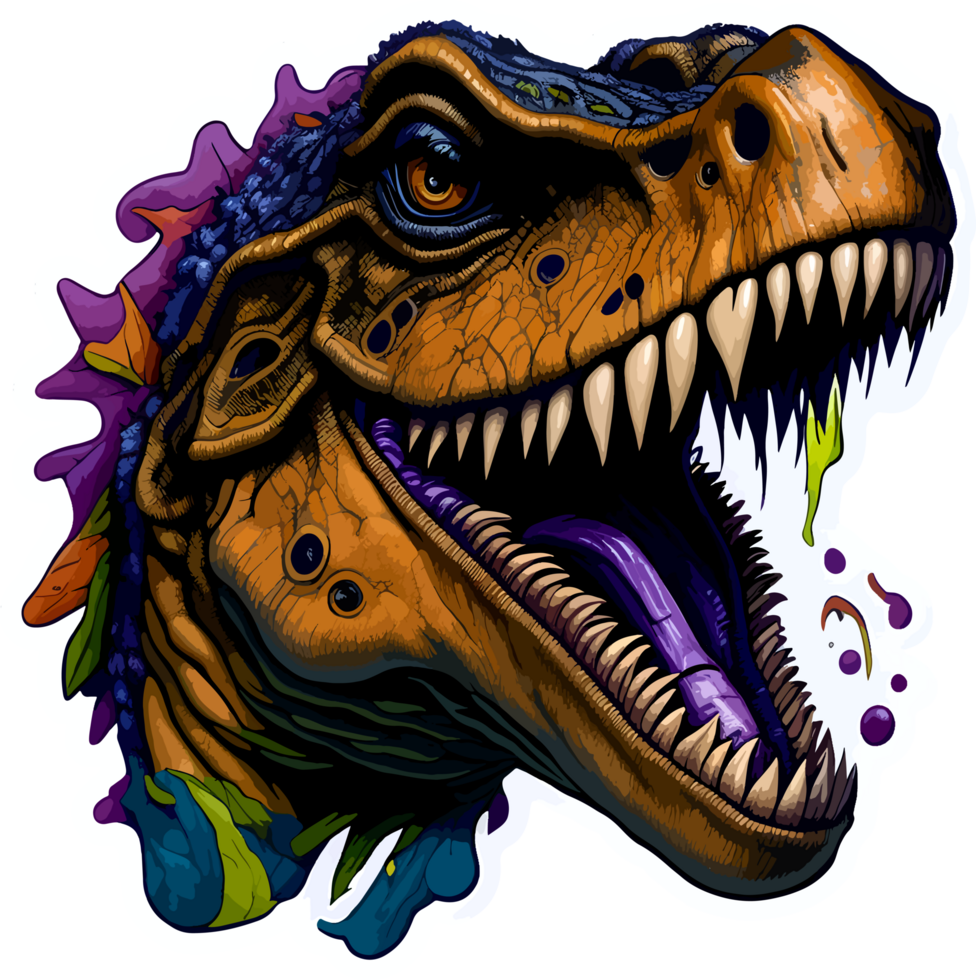 tiranossauro rex logotipo adesivo com ai generativo png