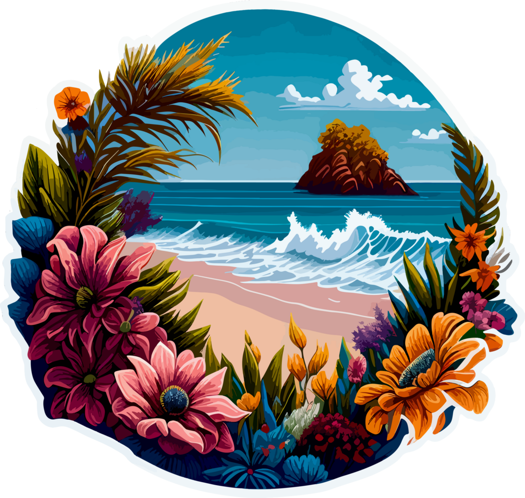 Beach Summer Sticker with png