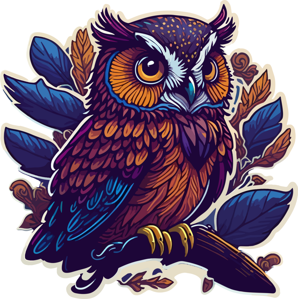 hibou logo mascotte avec ai génératif png