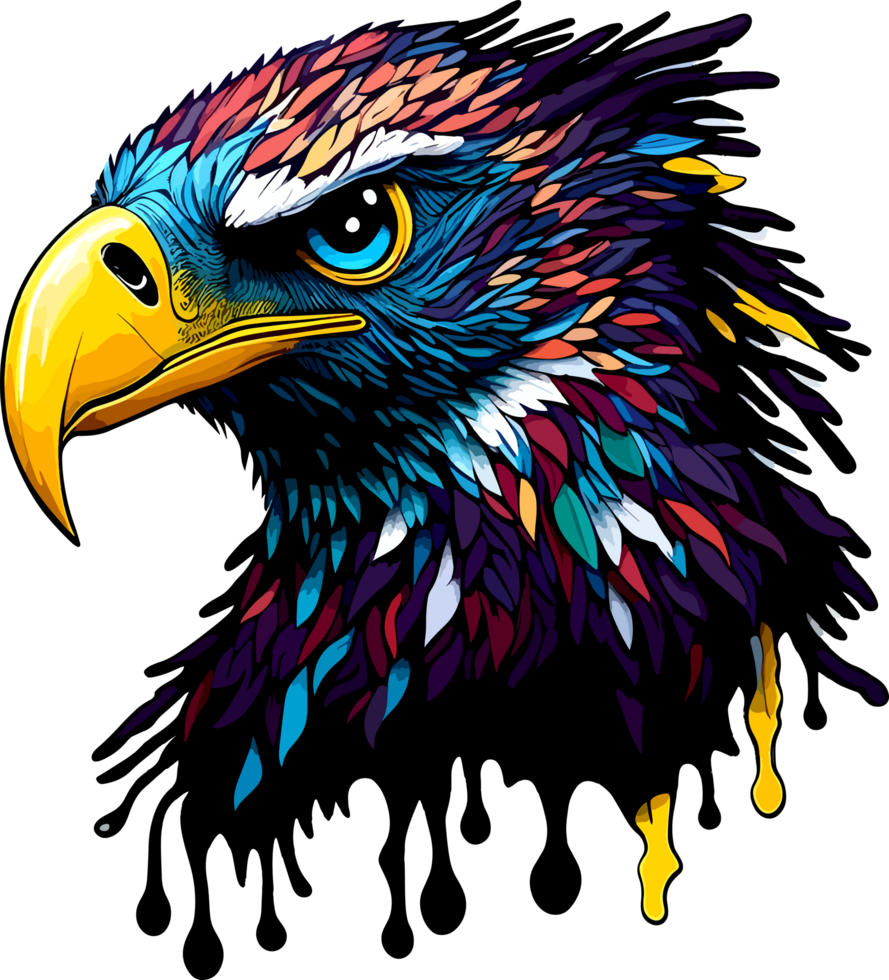 Colorful Art of Eagle Head with png