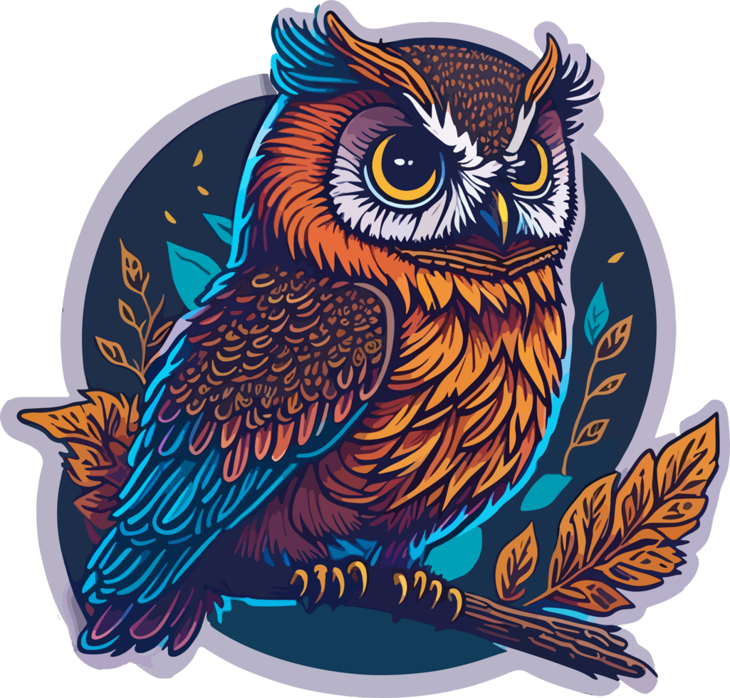 Sticker Owl Mascot Logo with png
