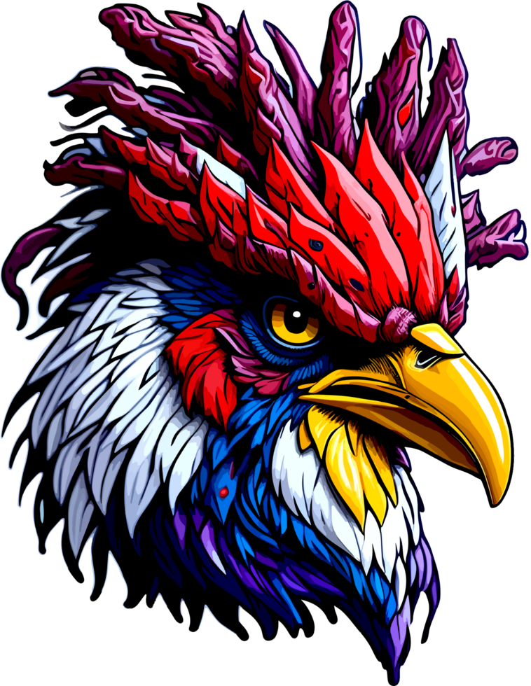 Rooster Head Logo with AI Generative png