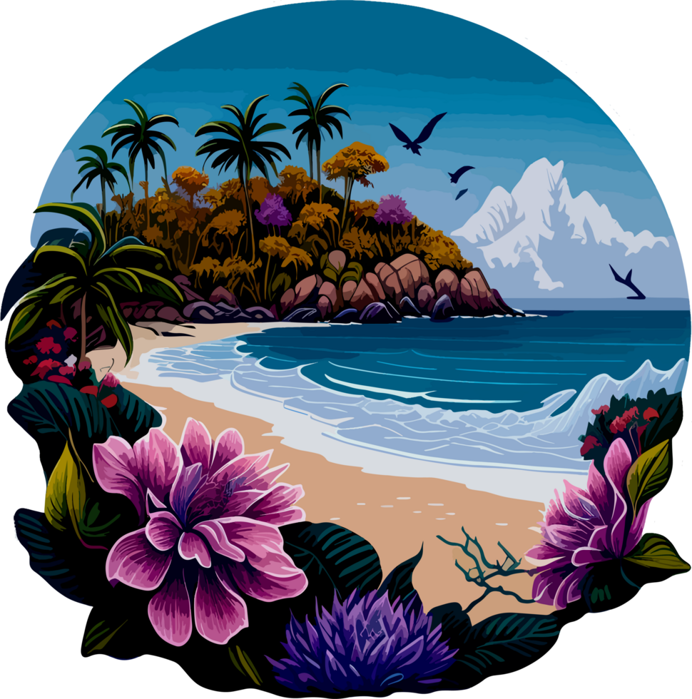 Beautiful Beach Sticker with png