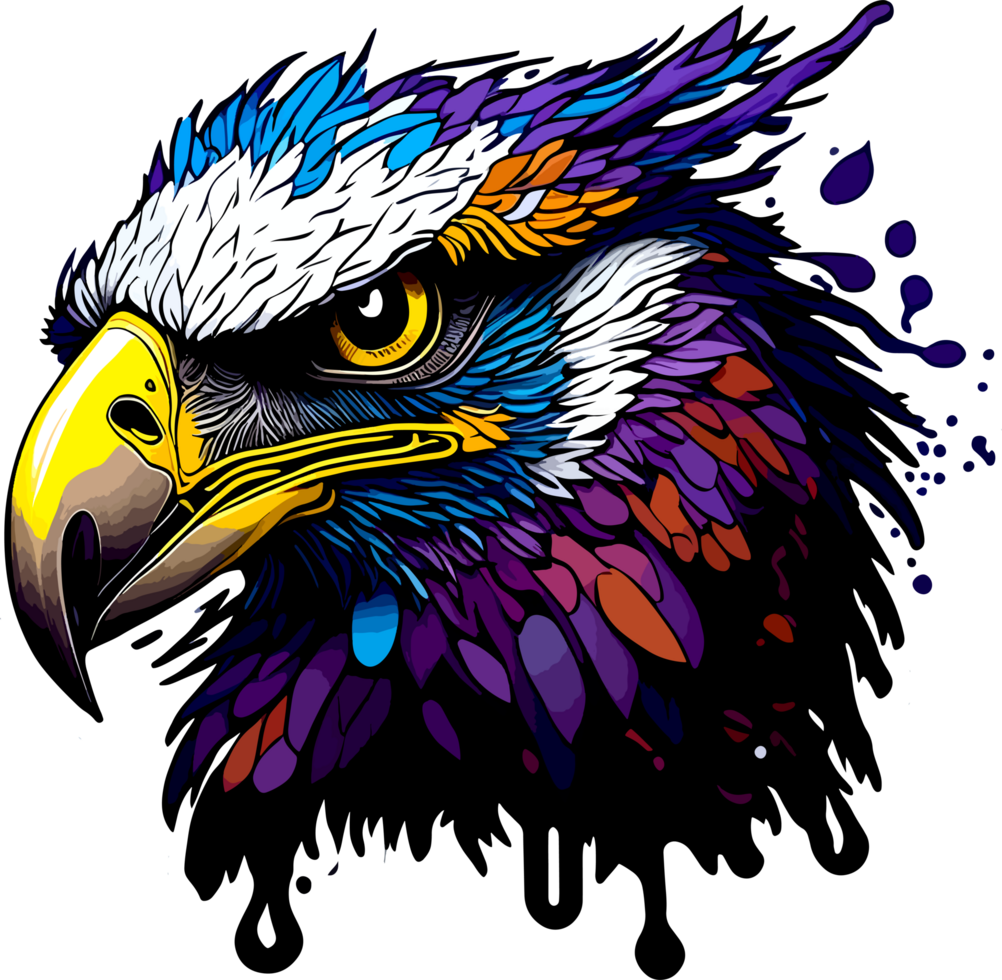 mascotte logo de Aigle tête avec ai génératif png