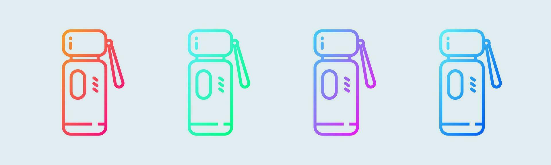 Thermos line icon in gradient colors. Hot water signs vector illustration.