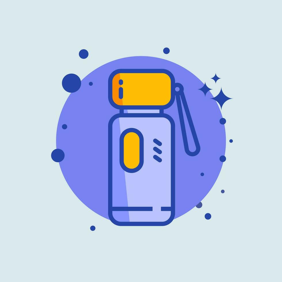 Thermos flat illustration. Hot water signs vector illustration.