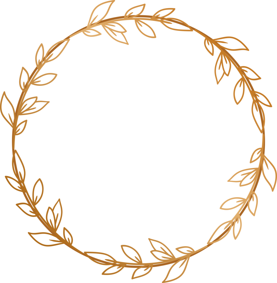 Gold Kreis Blumen- Rahmen Rand zum Hochzeit oder Engagement Einladungen, danken Sie Karten, Logos, Gruß png