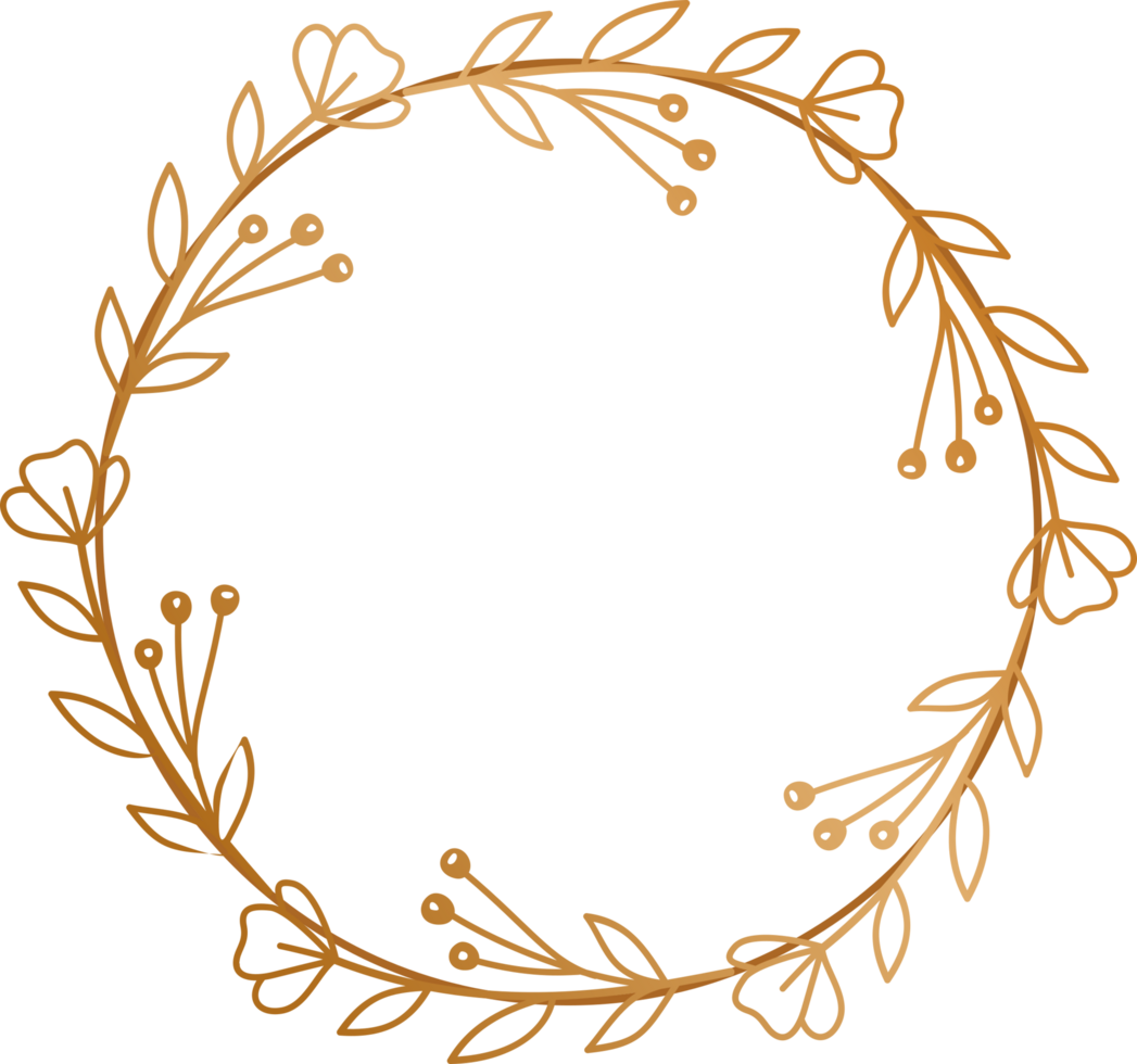 Gold Kreis Blumen- Rahmen Rand zum Hochzeit oder Engagement Einladungen, danken Sie Karten, Logos, Gruß png