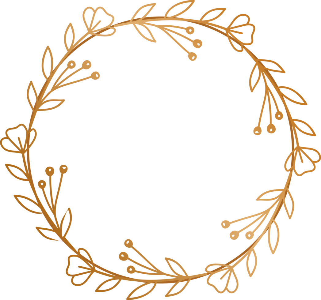 Gold Kreis Blumen- Rahmen Rand zum Hochzeit oder Engagement Einladungen, danken Sie Karten, Logos, Gruß png