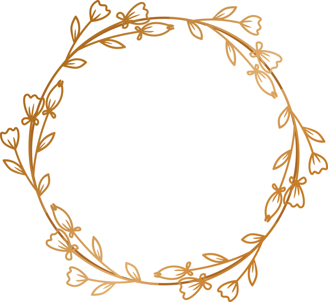 Gold Kreis Blumen- Rahmen Rand zum Hochzeit oder Engagement Einladungen, danken Sie Karten, Logos, Gruß png