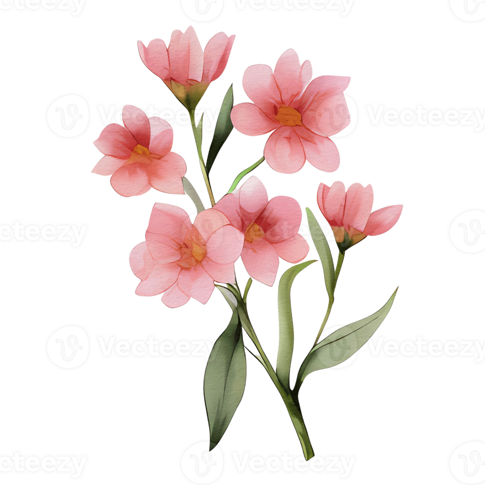 watercolor botanical elements, transparent background, isolated, no background, png