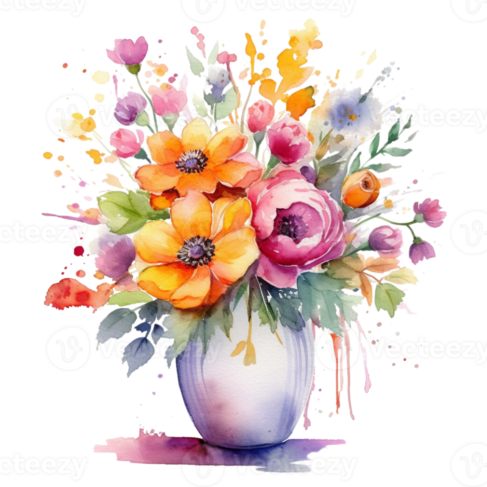 watercolor botanical elements, transparent background, isolated, no background, png