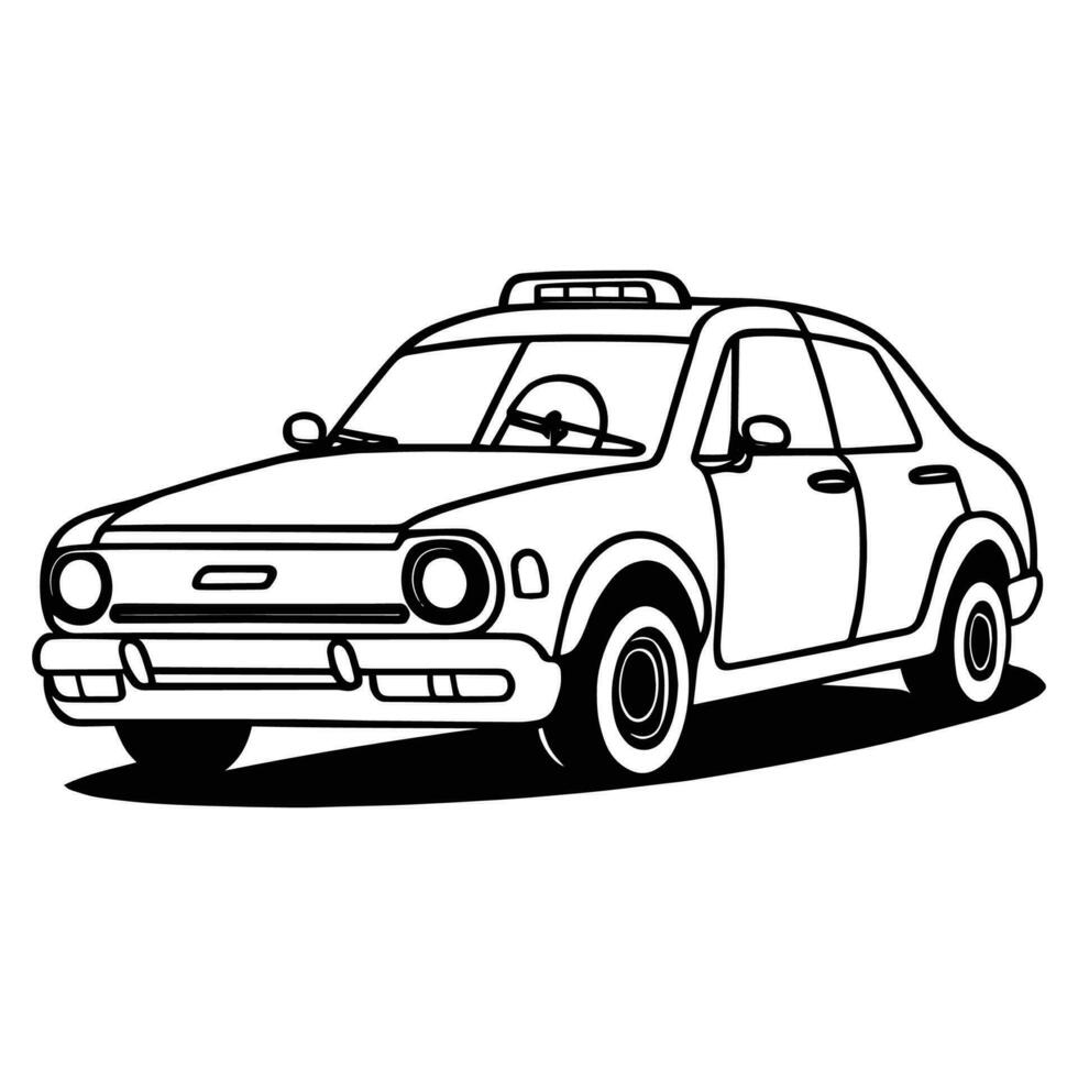 This is s a vector car clipart, car vector silhouette, a black and white  car on the road vector line art. 24790377 Vector Art at Vecteezy