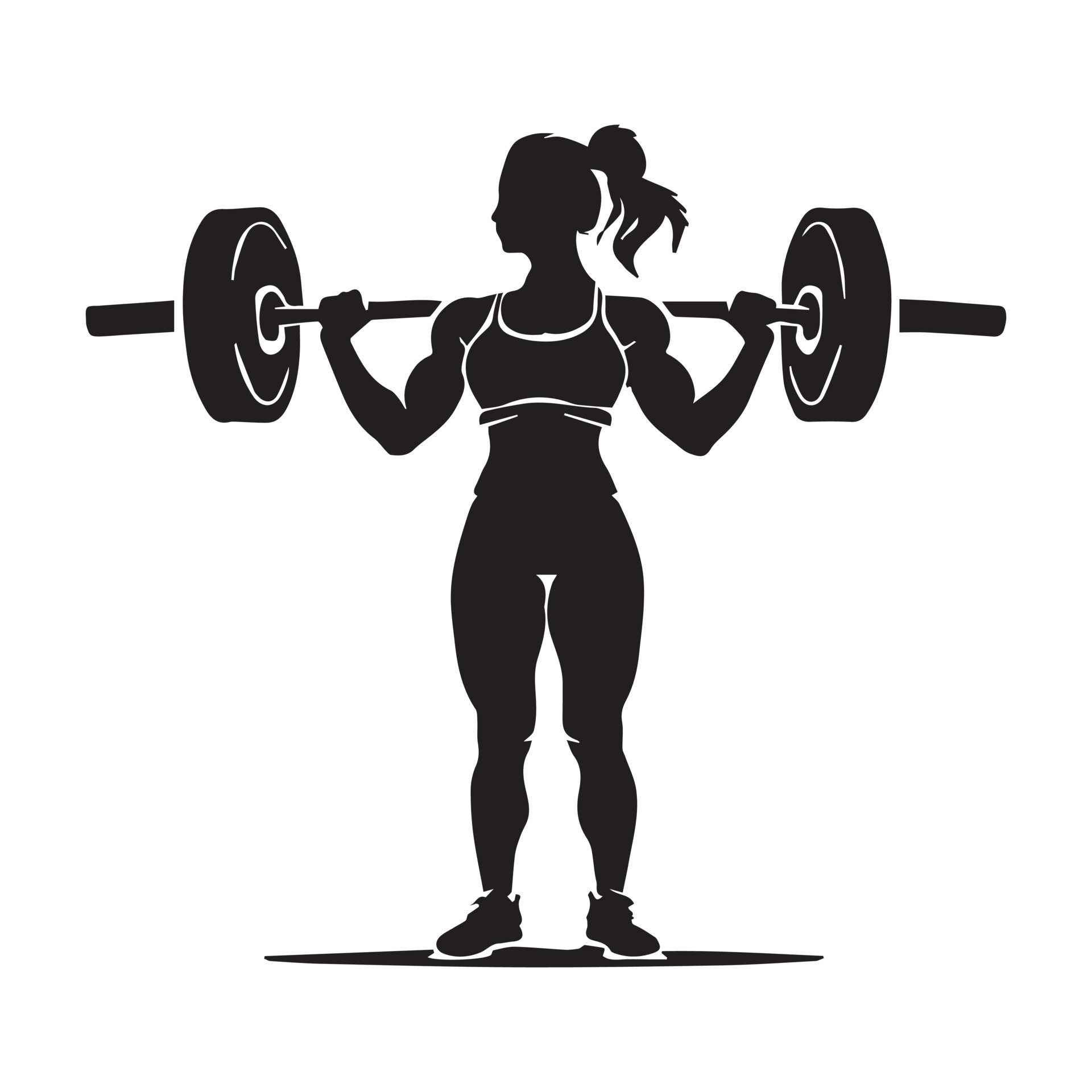 weightlifting women Silhouette 24684754 Vector Art at Vecteezy