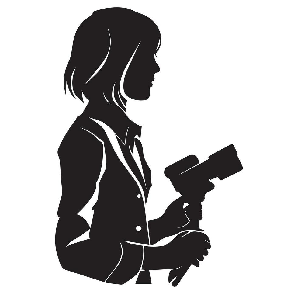 Journalist vector silhouette, News Presenter vector illustration,