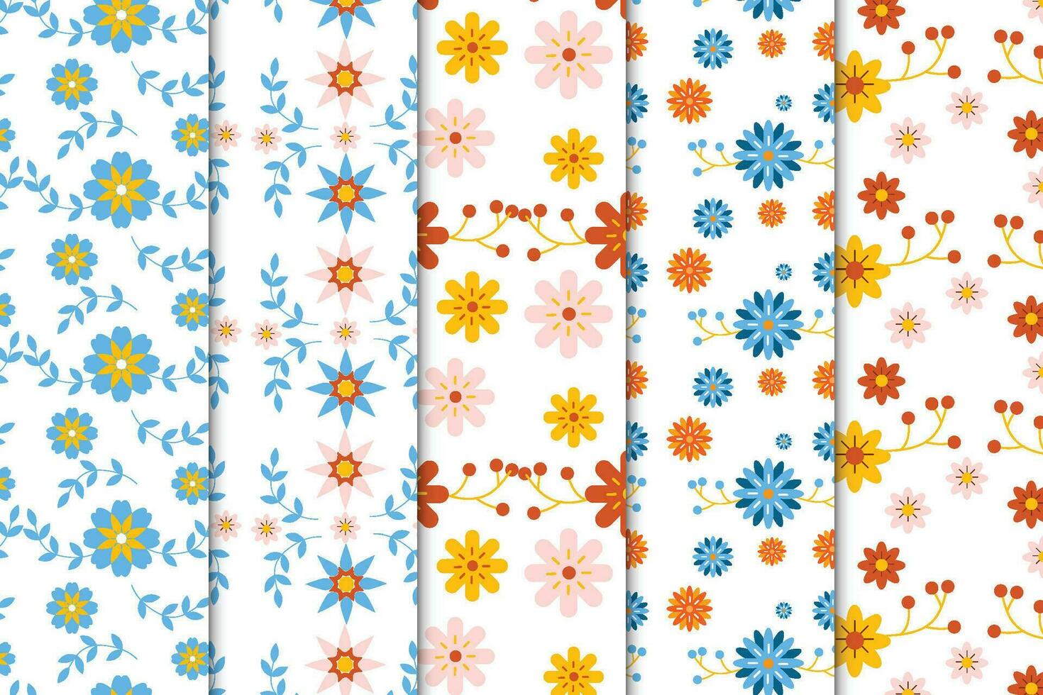 sin costura flor jardín y hoja modelo haz vector. sencillo floral modelo decoración en un blanco antecedentes. natural estilo flor modelo colección para libro cubiertas, fondos de pantalla, o antecedentes. vector