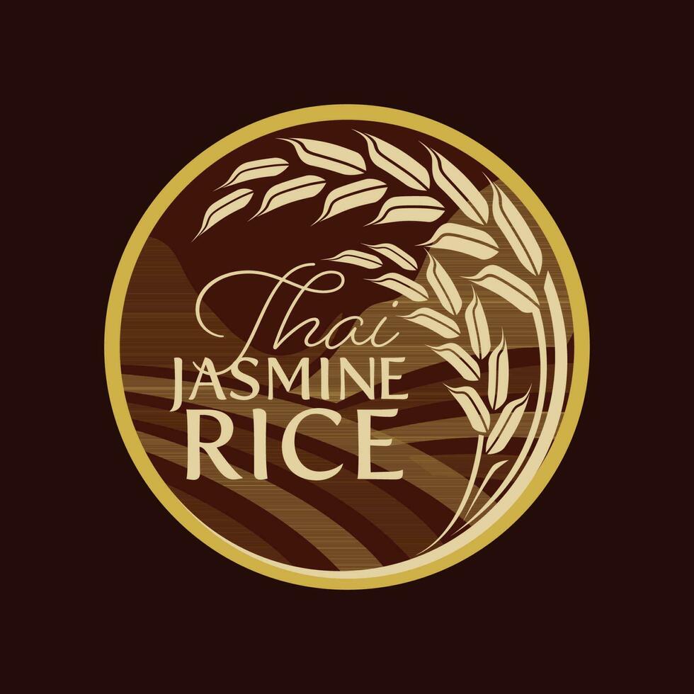 diseño de vector de logotipo de banner de producto natural orgánico premium de arroz paddy