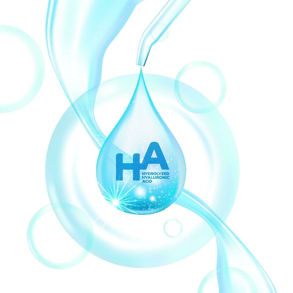 hydrolyzed hyaluronic acid serum Skin Care Cosmetic vector