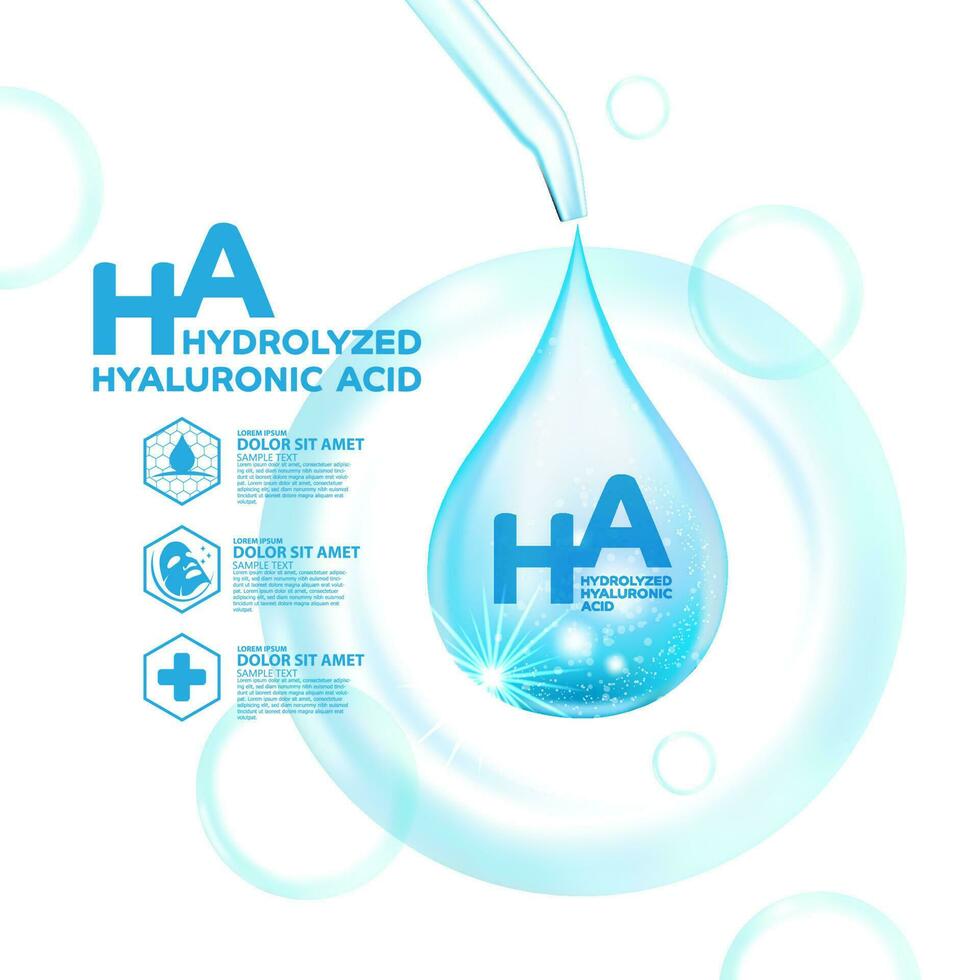 hydrolyzed hyaluronic acid serum Skin Care Cosmetic vector