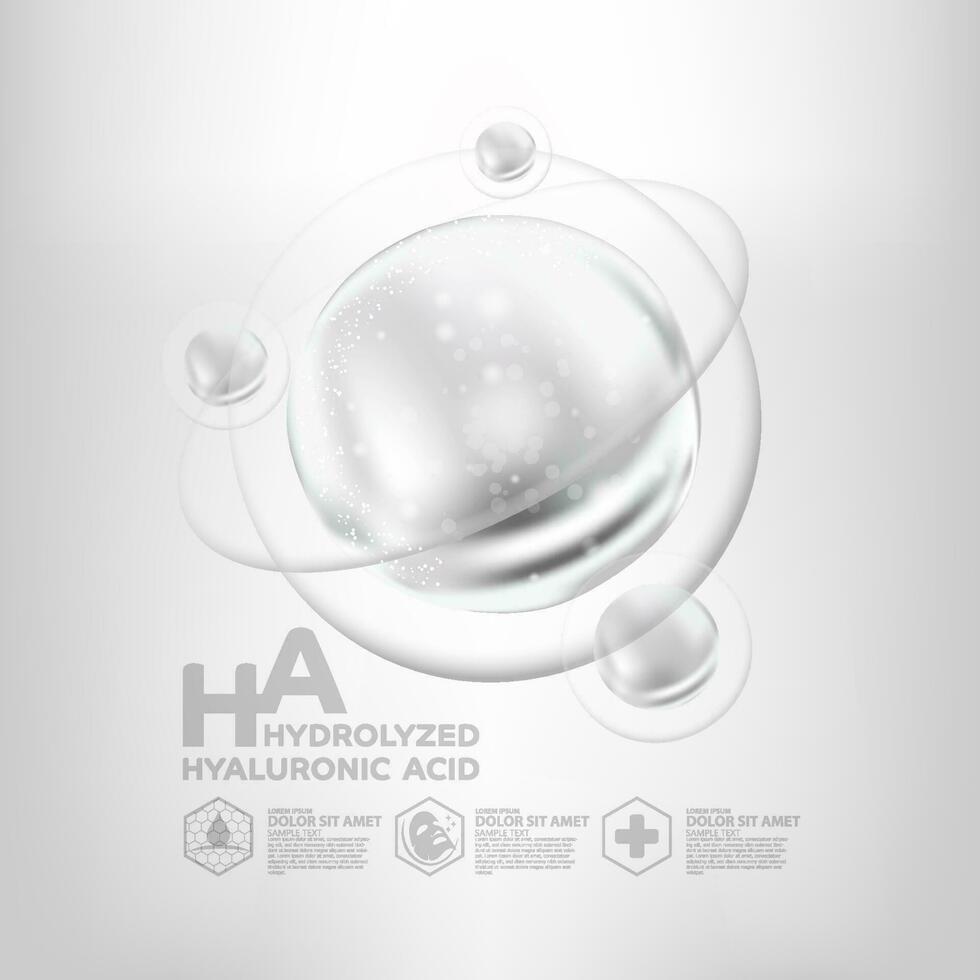 hydrolyzed hyaluronic acid serum Skin Care Cosmetic 24684840 Vector Art ...
