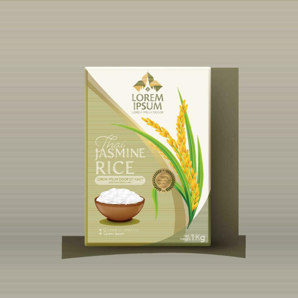 Rice Package Mockup Thailand food Products, vector illustration