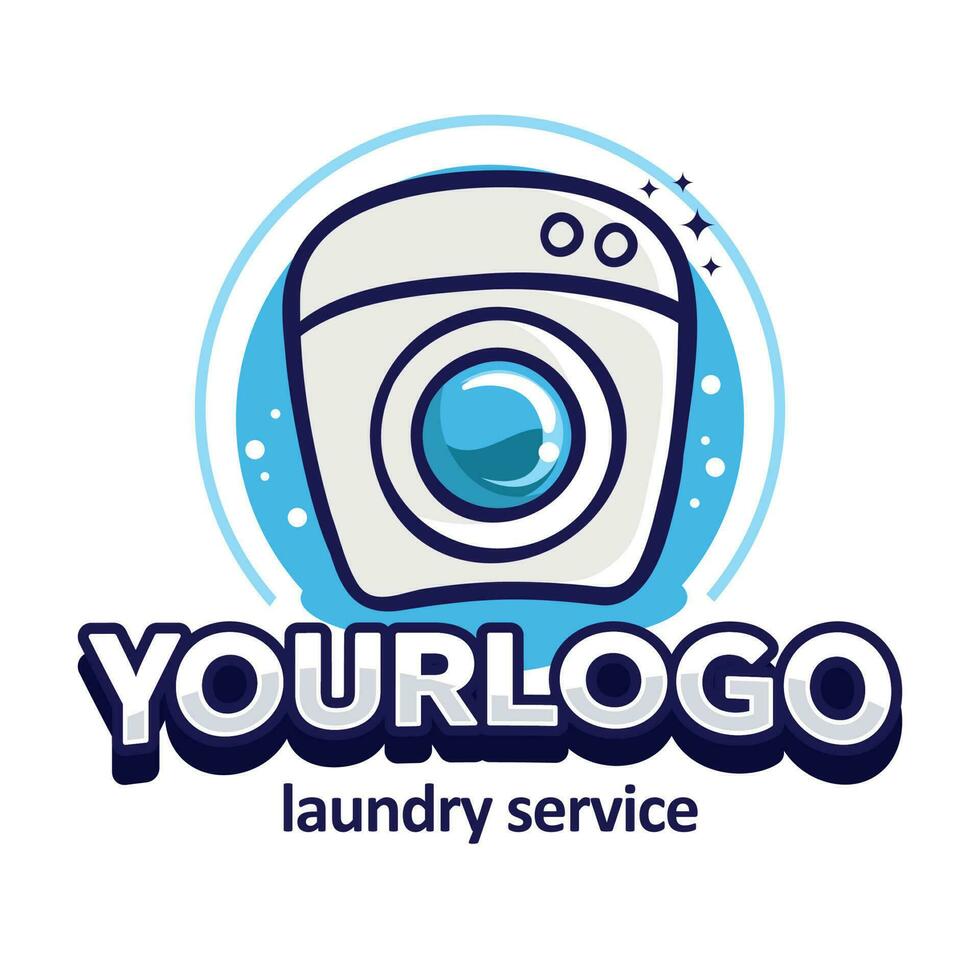 laundry service company logo template vector