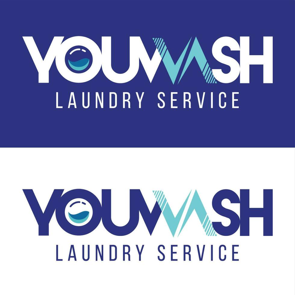 simple laundry company logo concept template vector