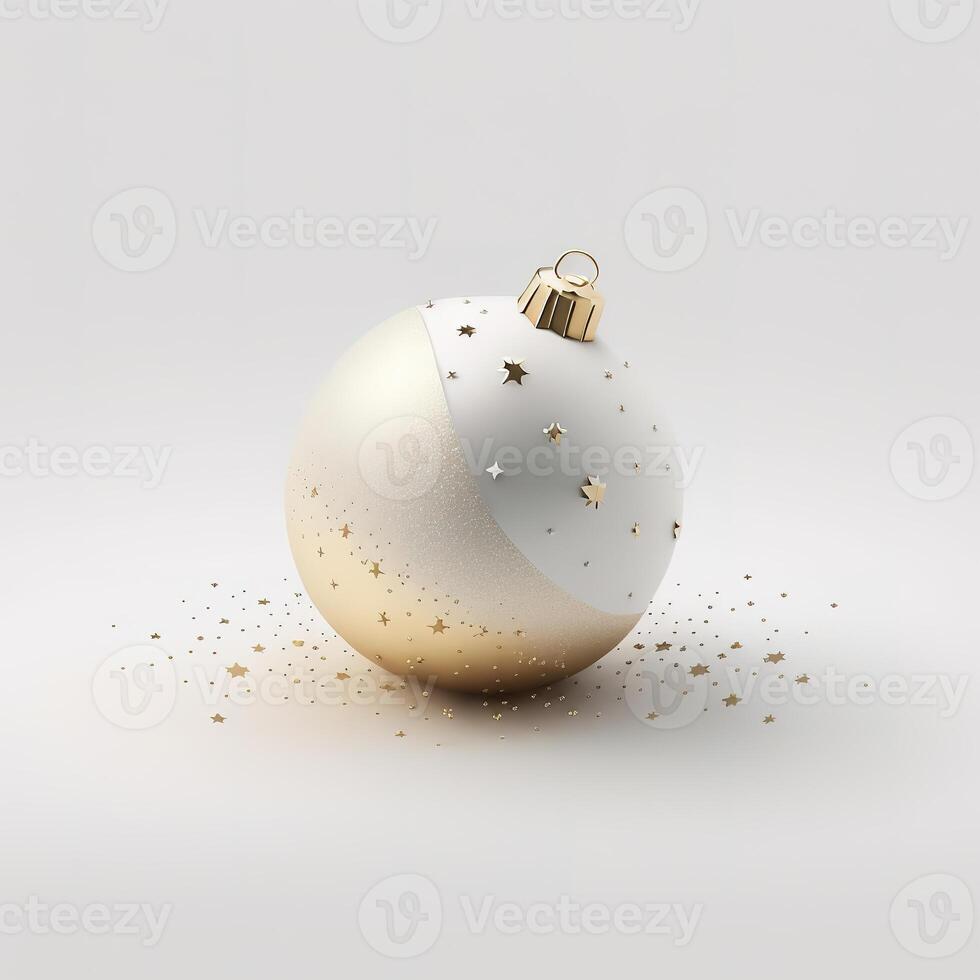 Minimalistic Christmas toys on a white background. photo