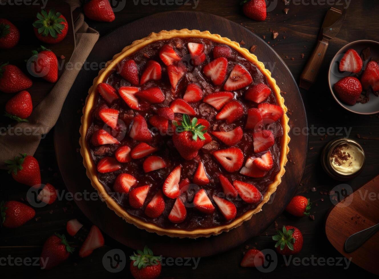 Strawberry tart. Illustration photo