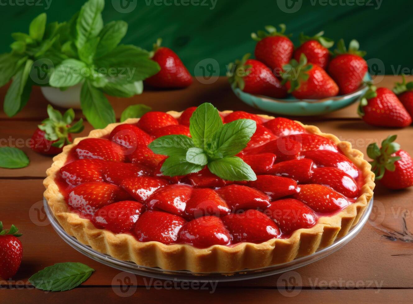 Strawberry tart. Illustration photo