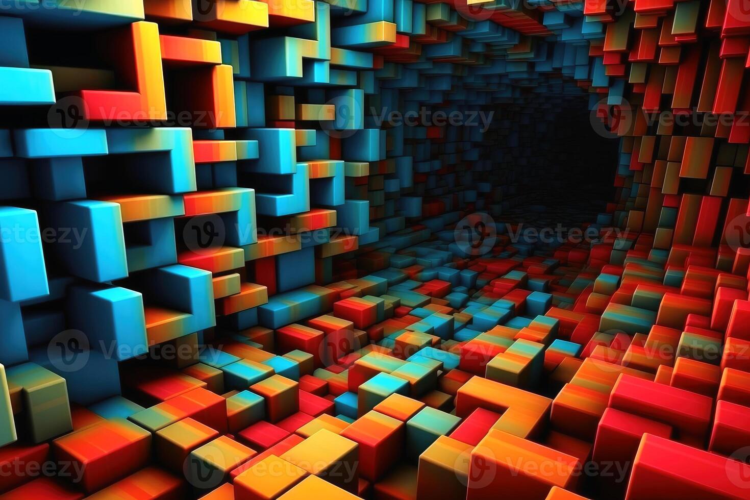 Surreal three dimensional background texture created with technology. photo