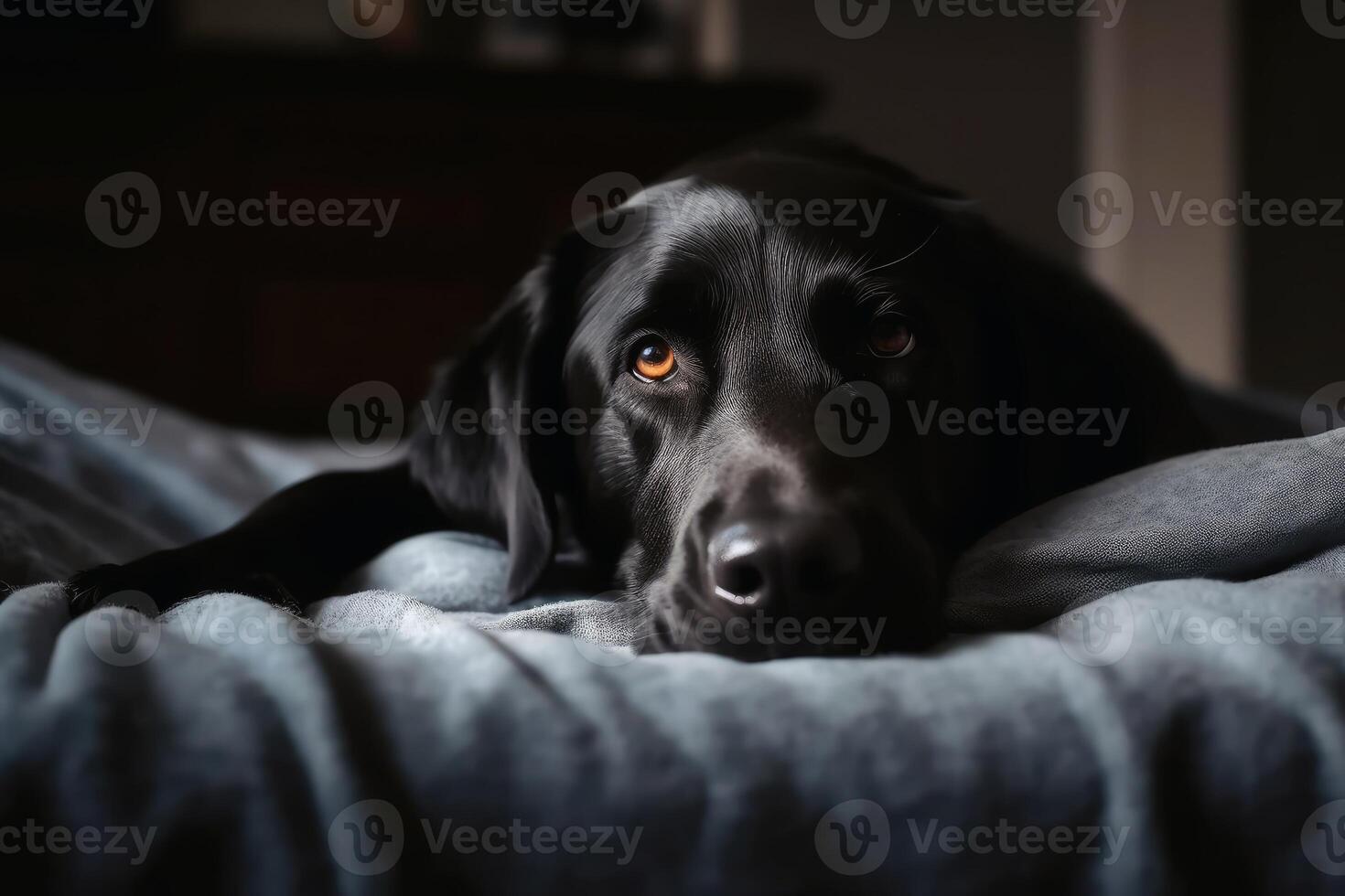 Portrait of a cute labrador dog created with technology. photo