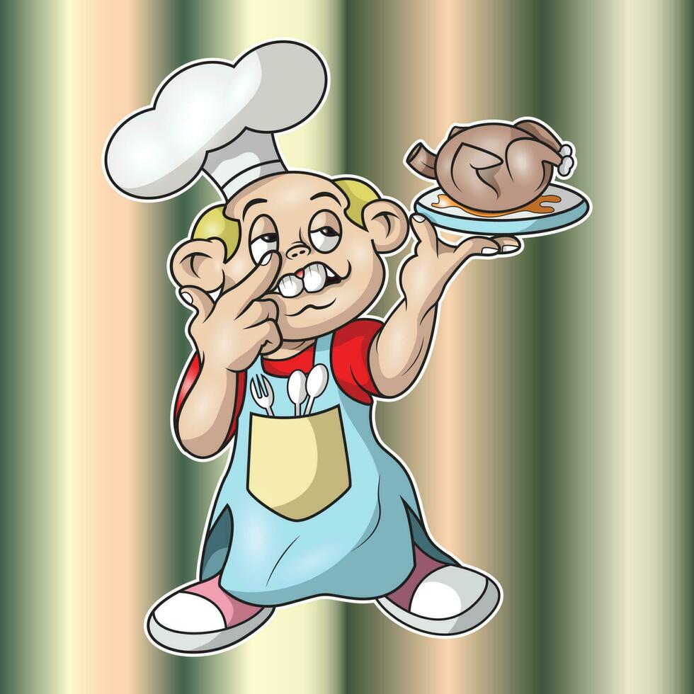 illustration vector graphic of a cook