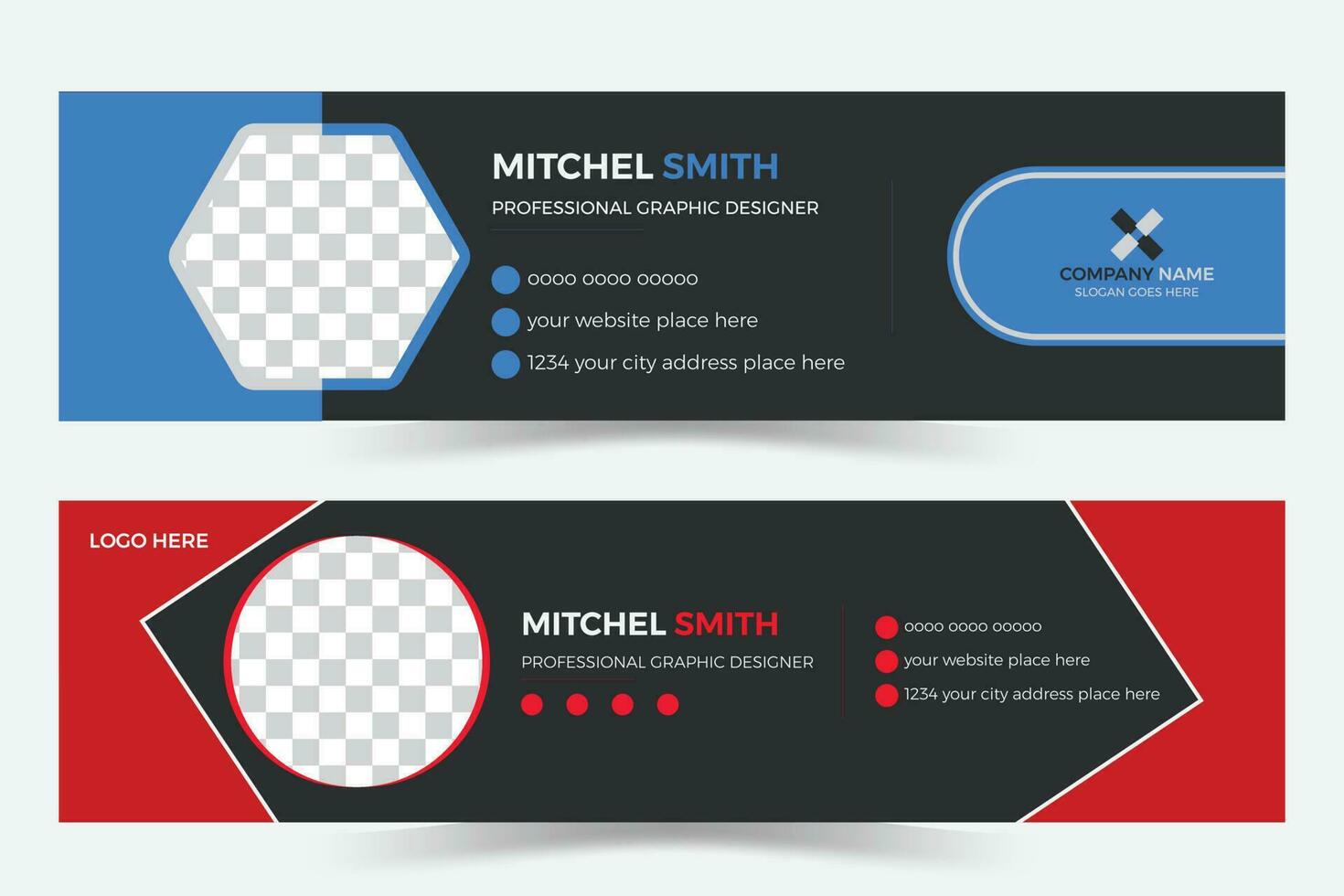 Creative and modern professional email signature template design vector