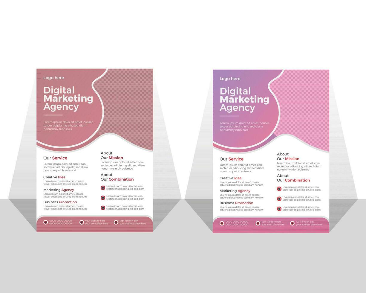 Creative marketing agency corporate business company flyer design templates. vector