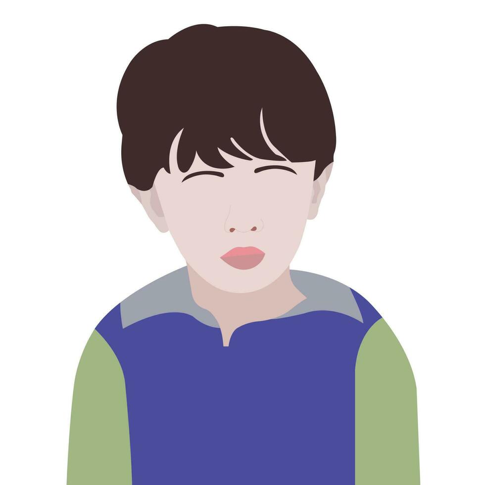 A beautiful cute boy avatar art work. vector