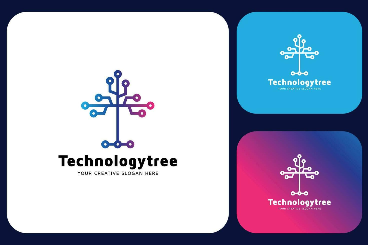 Technology Tree Logo Design Template vector